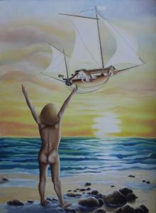 La vielle à roue de l'imaginaire (73X100 )1987