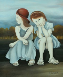 Les deux fillettes ( 46X38)    