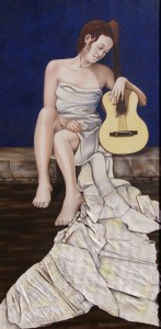 Jeune fille à la guitare (50X100)            